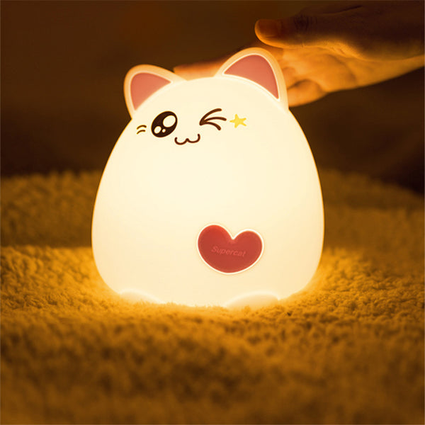 Veilleuse chat led