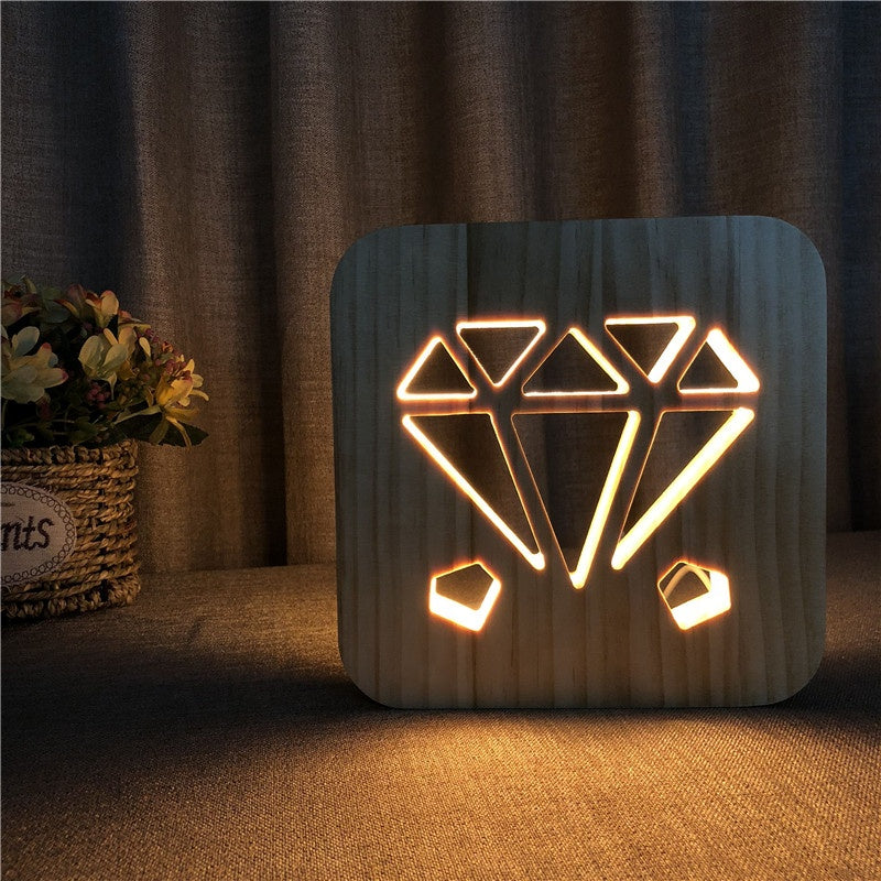 Veilleuse en Bois Diamant