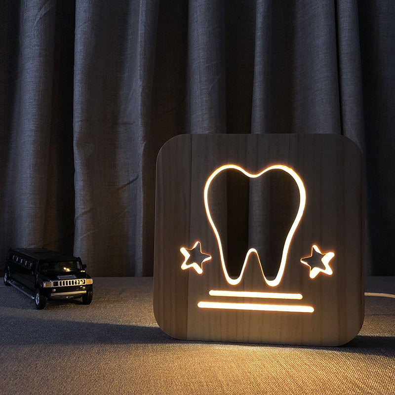 Veilleuse en Bois Dent