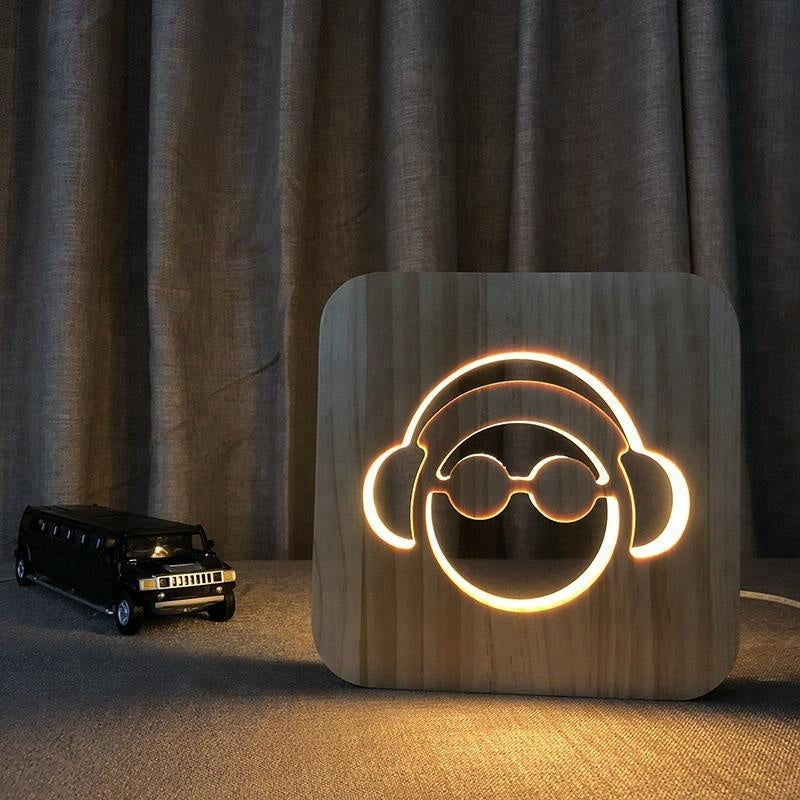 Veilleuse en Bois Geek