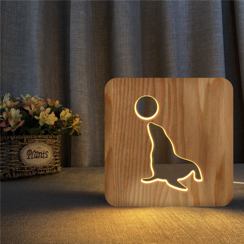 Veilleuse en Bois Otarie