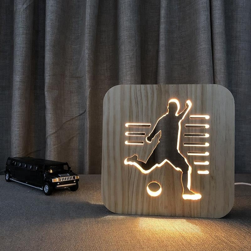 Veilleuse en Bois Football