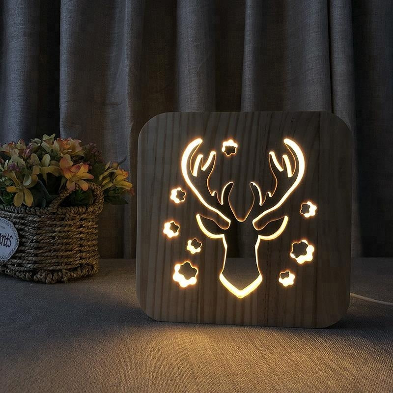 Veilleuse en Bois Cerf