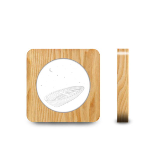 Veilleuse en Bois 3D Barque