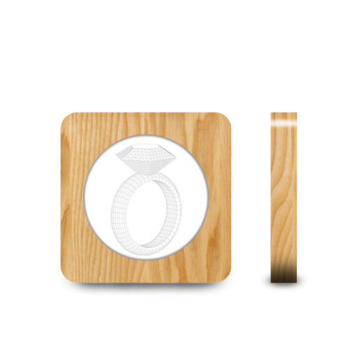 Veilleuse en Bois 3D Bague