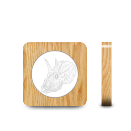 Veilleuse en Bois 3D Tricératops