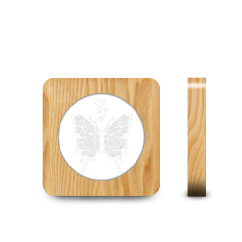 Veilleuse en Bois 3D Papillon