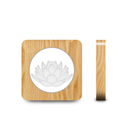 Veilleuse en Bois 3D Fleur de Lotus