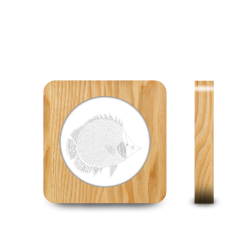 Veilleuse en Bois 3D Poisson Rare