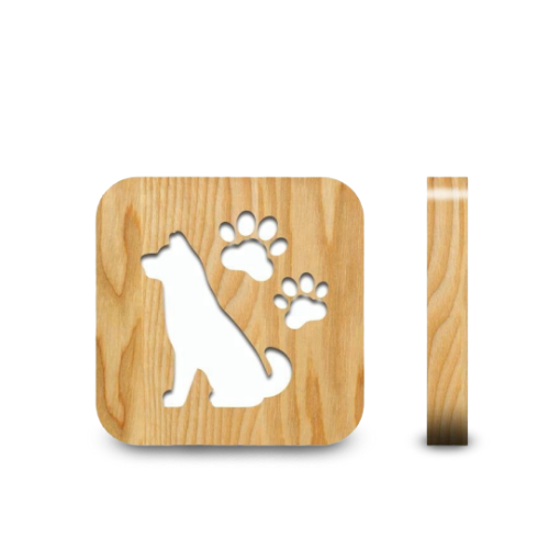 Veilleuse en Bois Chien