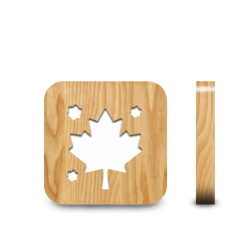 Veilleuse en Bois Feuille