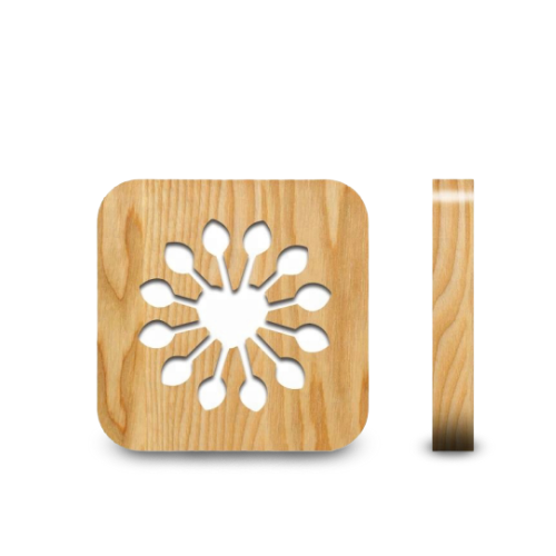 Veilleuse en Bois Cœur Étoilé