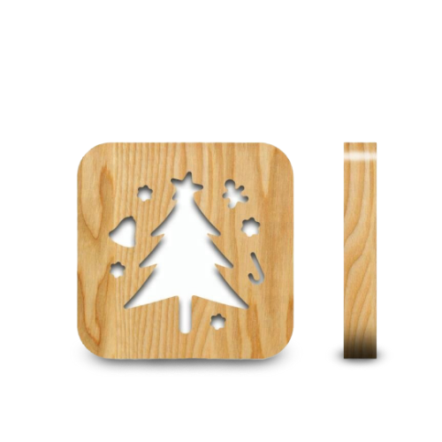 Veilleuse en Bois Sapin de Noël