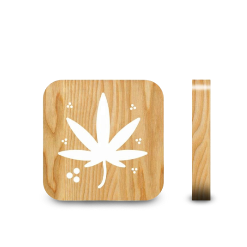 Veilleuse en Bois Cannabis