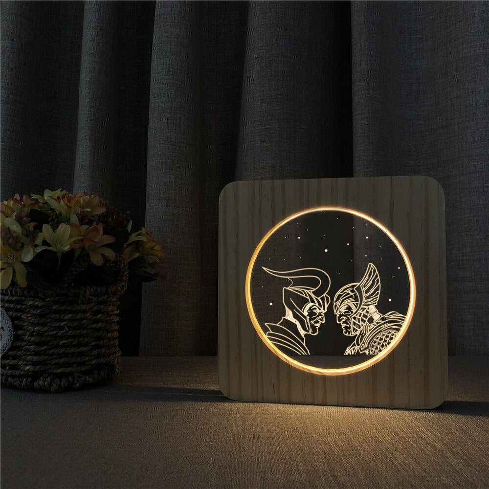 Veilleuse en Bois 3D Héros