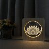 Veilleuse en Bois 3D Fleur de Lotus