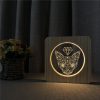 Veilleuse en Bois 3D Roi des Chats