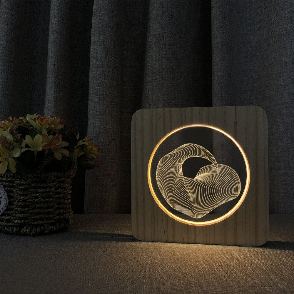 Veilleuse en Bois 3D Corne