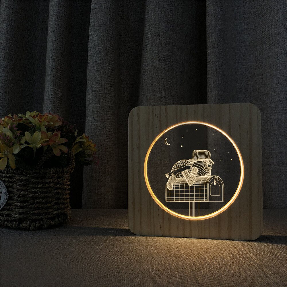 Veilleuse en Bois 3D Facteur